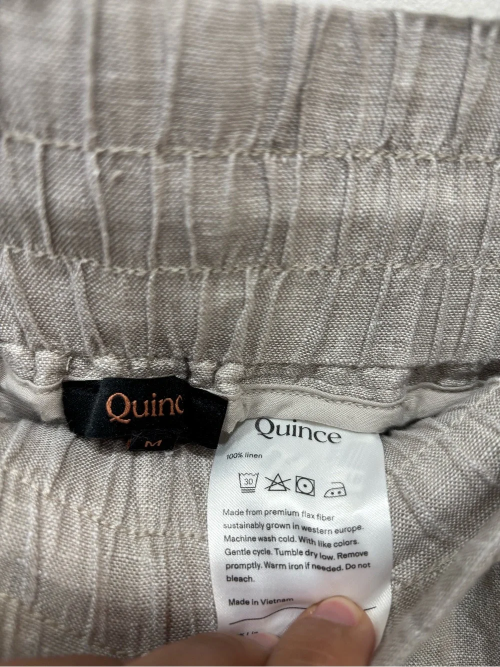 Quince Linen Wide Leg Pull On Drawstring Pants Women’s Size Medium